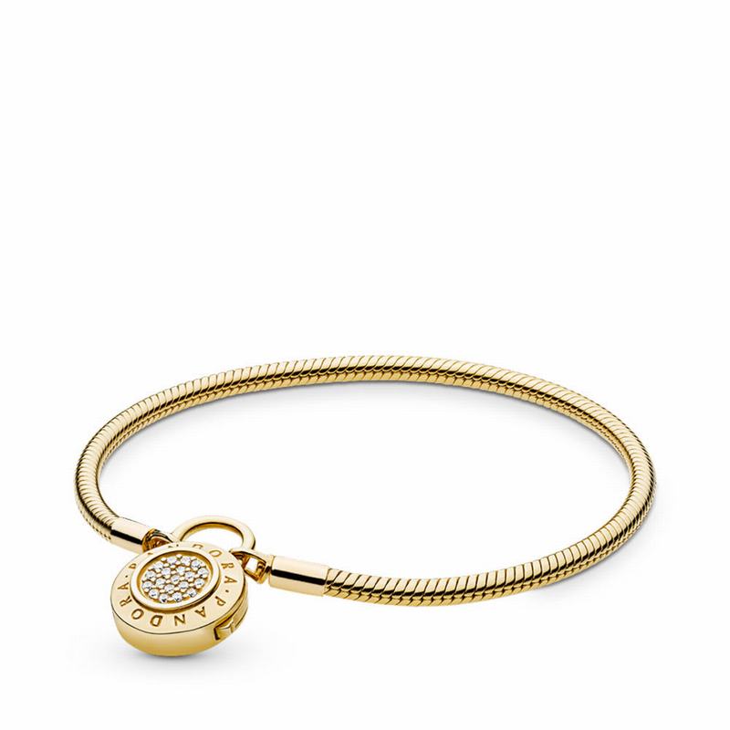 Pandora Shine™ Smooth Bracelet - 18ct Gold Plated/Cubic Zirconia - Canada | FR1335MC